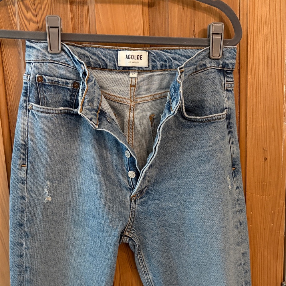 Agolde Light Blue Distressed Jeans
